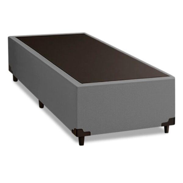 Cama Box Solteiro 0,88m Com 38cm De Altura Suede Prince Cinza