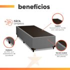 Cama Box Solteiro 0,88m Com 38cm De Altura Suede Prince Cinza