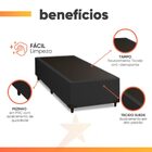 Cama Box Solteiro 0,88m E 38cm De Altura Suede Prince Preto