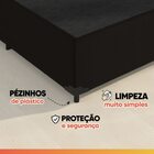 Cama Box Solteiro 0,88m E 38cm De Altura Suede Prince Preto
