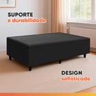 Cama Box Solteiro 0,88m E 38cm De Altura Suede Prince Preto