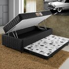 Cama Box Solteiro 3 Em 1 Elite Teen Branco E Preto