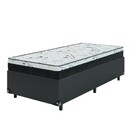 Cama Box Solteiro 88 Sintético Preto Com Colchão Espuma D33 O