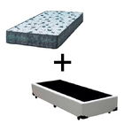 Cama Box Solteiro 88 Tecido Sintético Branco Com Colchão Aleg