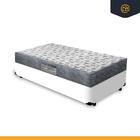 Cama Box Solteiro + Cabeceira Iris E Colchão Solteiro Ortobom