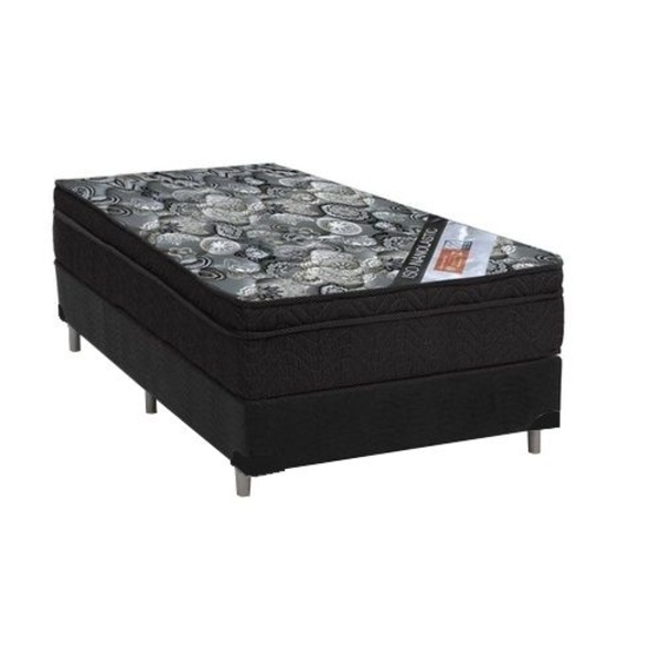 Cama Box Solteiro + Colchão Ortobom De Molas Iso Nanolastic 6