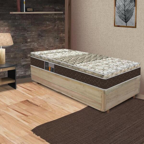 Cama Box Solteiro + Colchão Pocket Híbrido 88x188x62cm