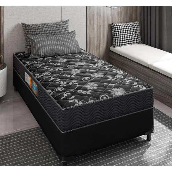 Cama Box Solteiro + Colchão Portobel Verona D28 54x88x188