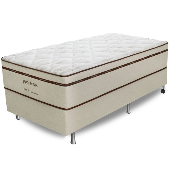 Cama Box Solteiro (box + Colchão) 88x188x69 Rubi Prorelax Pil