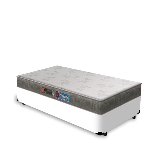 Cama Box Solteiro  Branco + Colchão De Espuma D33 - Castor -