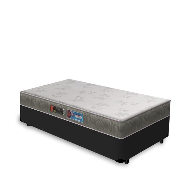 Cama Box Solteiro  Preto + Colchão De Espuma D33 - Castor - S