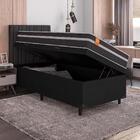 Cama Box Solteiro Baú Colchão Molas Qatar 88x188x63cm Branco