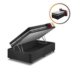 Cama Box Solteiro Baú Preto + Colchão Molas Ensacadas Los Ang