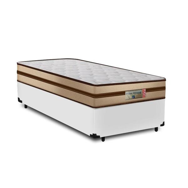 Cama Box Solteiro Branca + Colchão De Molas Ensacadas - Comfo