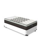 Cama Box Solteiro Branca + Colchão De Molas Ensacadas - Gazin