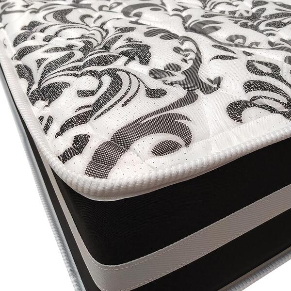 Cama Box Solteiro Preta + Colchão De Molas - Anjos - Classic Superlastic  88x188x57cm - lucashome