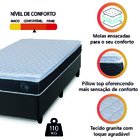 Cama Box Solteiro Colchão Com Molas Ensacadas City Pillow Top