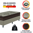 Cama Box Solteiro Colchão Com Molas Ensacadas Tokio 88x188x63