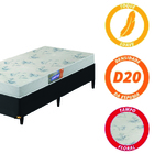 Cama Box Solteiro Colchão De Espuma D20 Supreme Branco 78x188