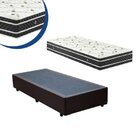 Cama Box Solteiro Colchão Espuma D33 Bordado + Box Sintético