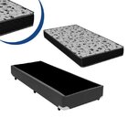 Cama Box Solteiro Colchão Espuma D33 Bordado + Box Suede Cinz