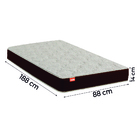 Cama Box Solteiro Colchão Espuma D33 Quality 88x188x52cm Bege