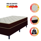 Cama Box Solteiro Colchão Espuma D33 Quality 88x188x52cm Bege