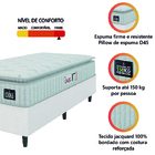 Cama Box Solteiro Colchão Espuma D45 Lazio Pillow Top 88x188x