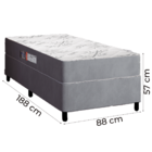 Cama Box Solteiro Colchão Espuma Egito 88x188x57cm Cinza / Br