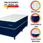 Cama Box Solteiro Colchão Molas Ensacadas Lamore 88x188x70cm