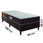 Cama Box Solteiro Colchão Molas Ensacadas Pequim 88x188x58cm