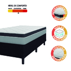 Cama Box Solteiro Colchão Molas Ensacadas Real 88x188x65cm Pr