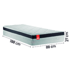 Cama Box Solteiro Colchão Molas Ensacadas Real 88x188x65cm Pr