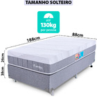 Cama Box Solteiro Colchão Vácuo Infinity Macio 88x188x64 Prem