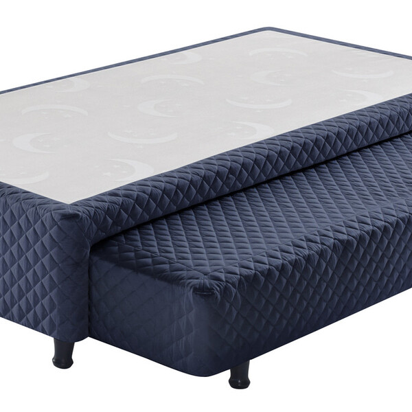 Cama Box Solteiro Com Auxiliar Semi Ortopedica Poliester Cinza