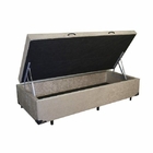 Cama Box Solteiro Com Baú Pistão A Gás Suede Bege