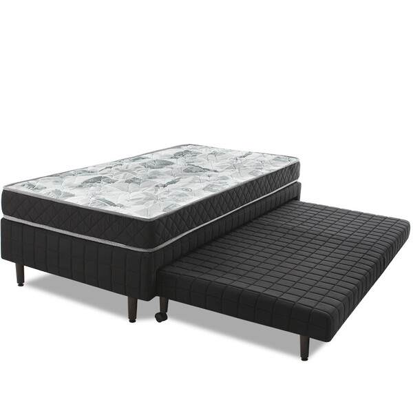 Cama Box Solteiro Com Cama Auxiliar + Colchão De Espuma Selad