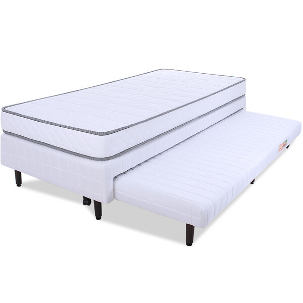Cama Box Solteiro Com Cama Auxiliar + Colchão De Espuma Selad