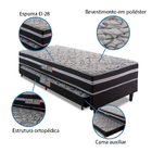 Cama Box Solteiro Com Cama Auxiliar Aspen 88x188x41cm Cinza/p