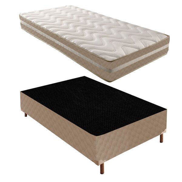 Cama Box Solteiro Com Colchão D33 Quality Duoface 26x88x188cm