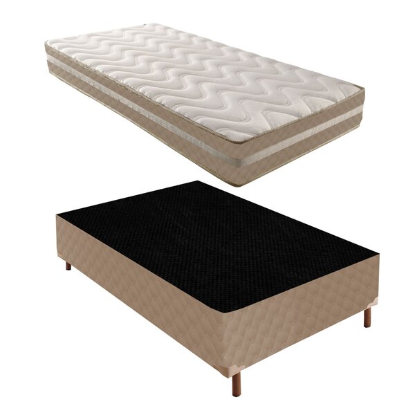 Cama Box Solteiro Com Colchão D33 Quality Duoface 26x88x188cm