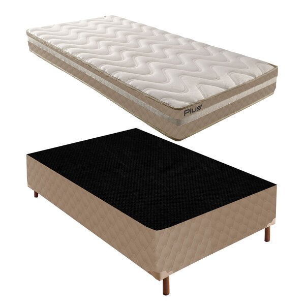 Cama Box Solteiro Com Colchão D33 Unique Plus Duoface 14x88x1