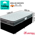 Cama Box Solteiro Com Pillow Top Espuma Viscoelástica Da Nasa