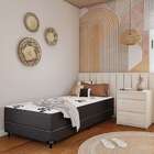 Cama Box Solteiro Conjugada Milão D28 Ortopédico Floral E Pre