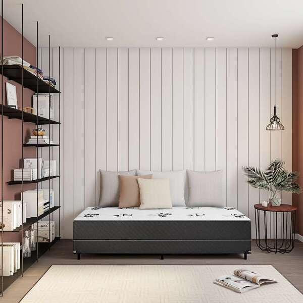 Cama Box Solteiro Conjugada Napoli D28 Ortopédico Floral E Pr
