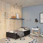 Cama Box Solteiro Conjugada Roma D28 Ortopédico Floral E Preta