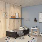 Cama Box Solteiro Conjugada Roma D28 Ortopédico Preta