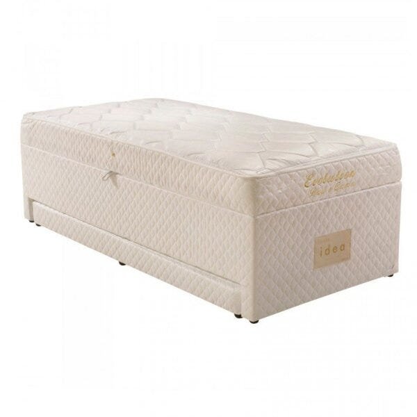 Cama Box Solteiro Conjugado 63x88x188cm Com Molas Evolution