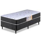Cama Box Solteiro Conjugado Granada Umaflex Preto / Branco Fl