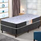 Cama Box Solteiro Conjugado Granada Umaflex Preto / Branco Fl